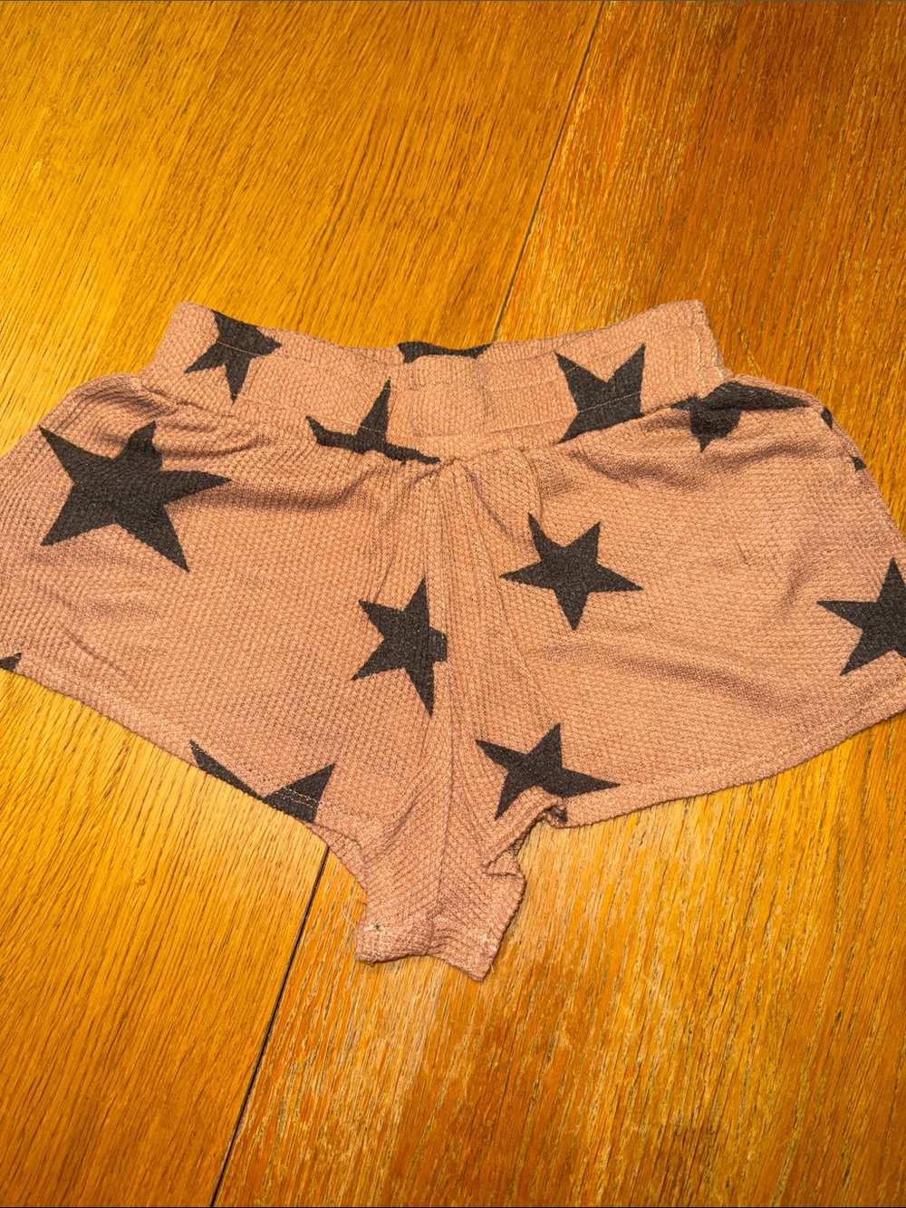 Women's Pink Star-Print Athletic Shorts with Elastic Waist